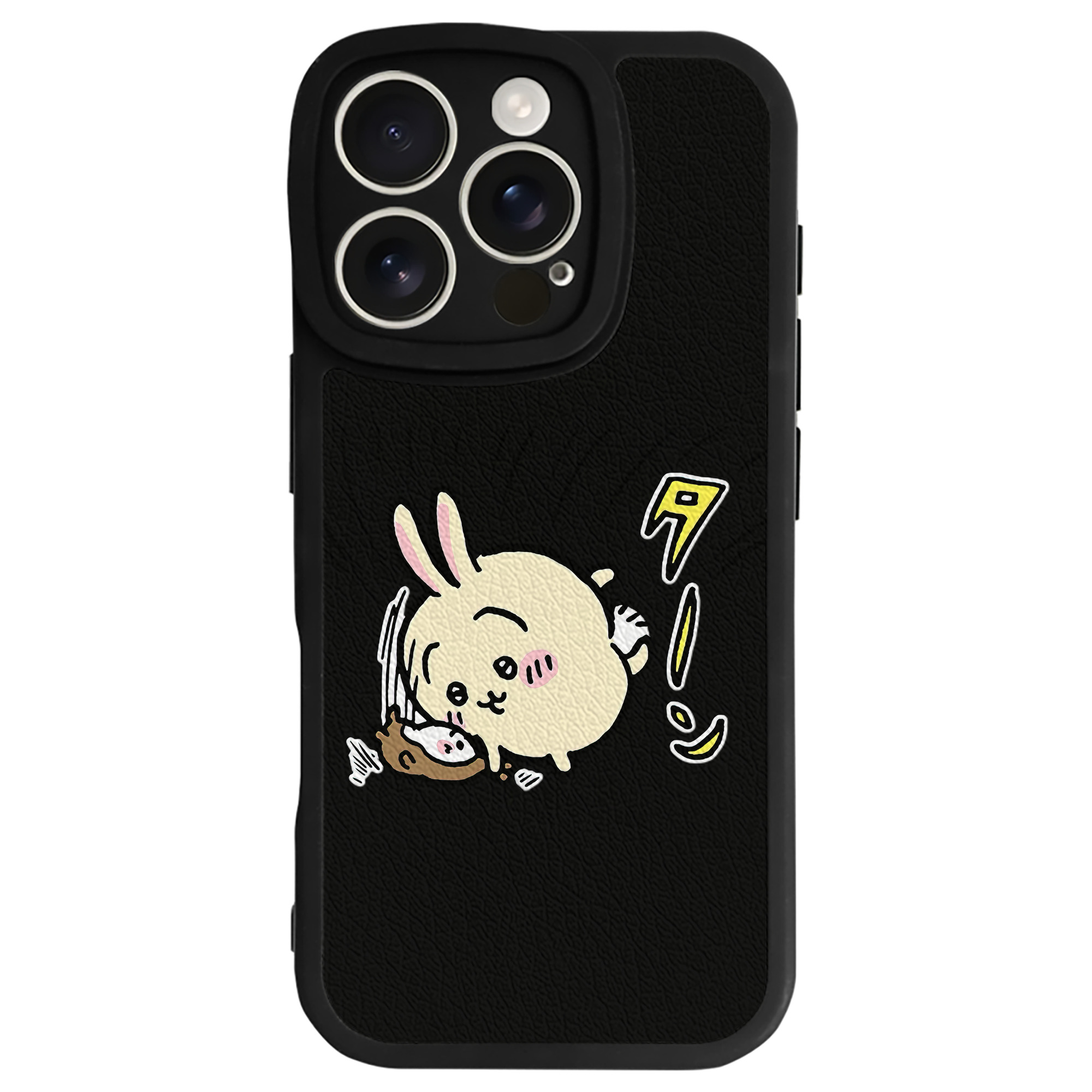 （画像用） ちいかわ うさぎ Chii-kawa usagi 【iPhone 16シリーズ対応】シリコンスマホケース（レザー調） 材質：シリコン